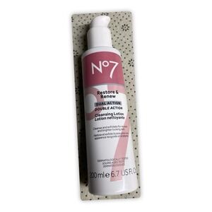 No7 Restore & Renew Dual Action Cleansing Lotion, 6.7 US FL. OZ.